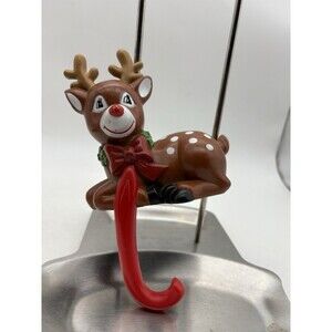 Vintage D.E. Harvey Reindeer Christmas Stocking Holder Hanger Hong Kong